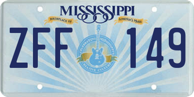 MS license plate ZFF149