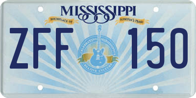MS license plate ZFF150