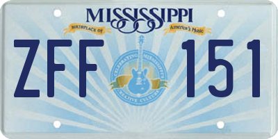 MS license plate ZFF151