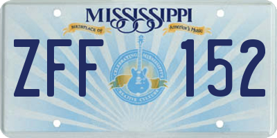MS license plate ZFF152