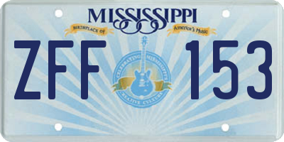 MS license plate ZFF153