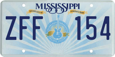 MS license plate ZFF154