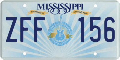 MS license plate ZFF156