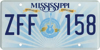 MS license plate ZFF158