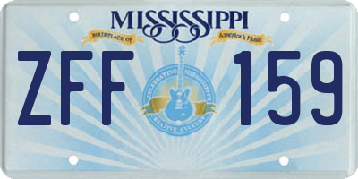 MS license plate ZFF159