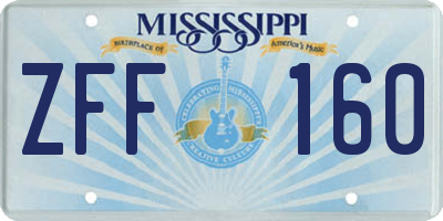 MS license plate ZFF160