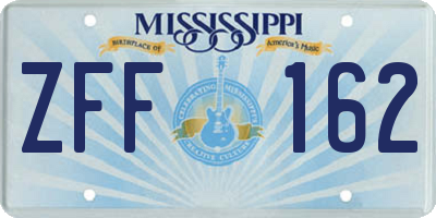MS license plate ZFF162