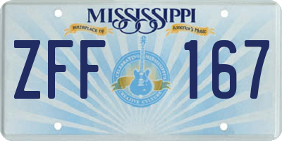 MS license plate ZFF167