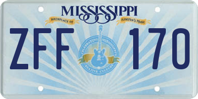 MS license plate ZFF170