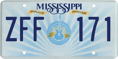 MS license plate ZFF171