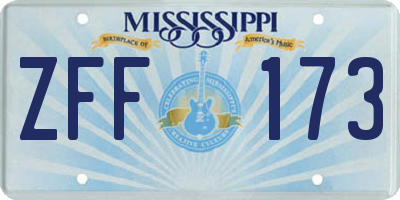 MS license plate ZFF173