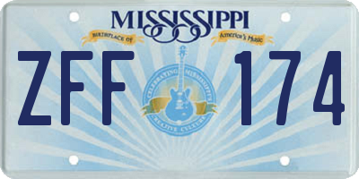 MS license plate ZFF174
