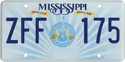 MS license plate ZFF175