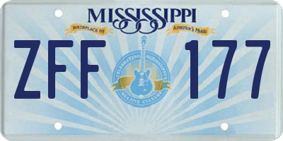 MS license plate ZFF177