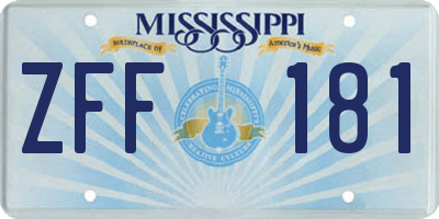 MS license plate ZFF181