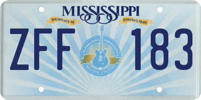 MS license plate ZFF183