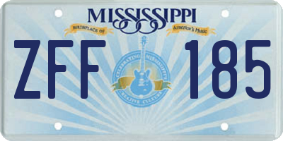 MS license plate ZFF185