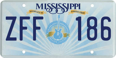 MS license plate ZFF186