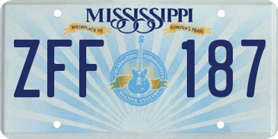 MS license plate ZFF187