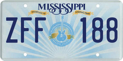 MS license plate ZFF188