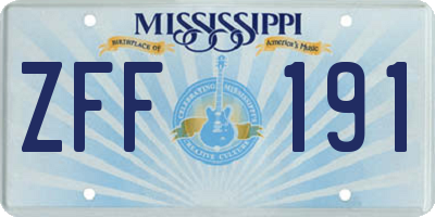 MS license plate ZFF191