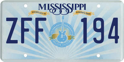 MS license plate ZFF194