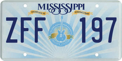 MS license plate ZFF197
