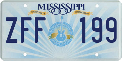 MS license plate ZFF199