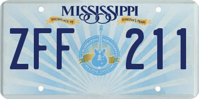 MS license plate ZFF211