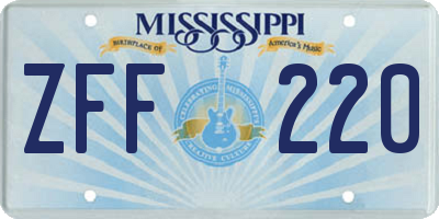 MS license plate ZFF220