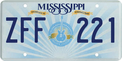MS license plate ZFF221