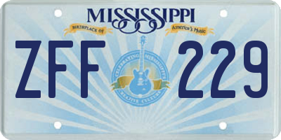MS license plate ZFF229