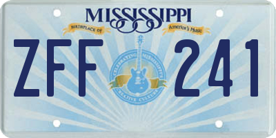 MS license plate ZFF241