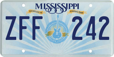 MS license plate ZFF242