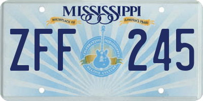 MS license plate ZFF245