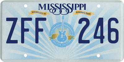 MS license plate ZFF246