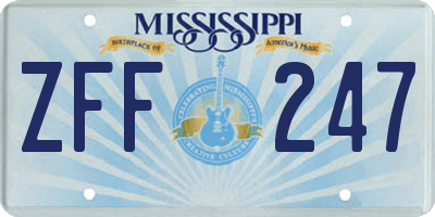 MS license plate ZFF247