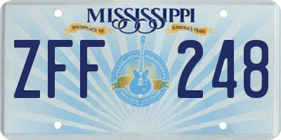 MS license plate ZFF248