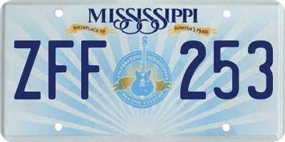 MS license plate ZFF253