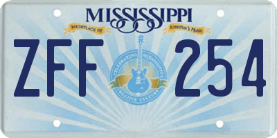 MS license plate ZFF254