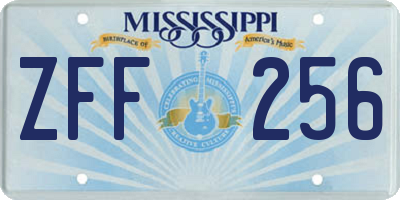 MS license plate ZFF256