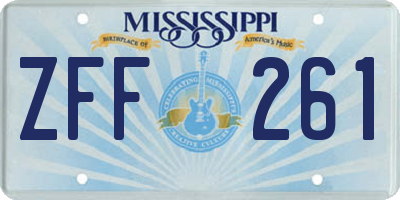 MS license plate ZFF261