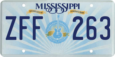 MS license plate ZFF263
