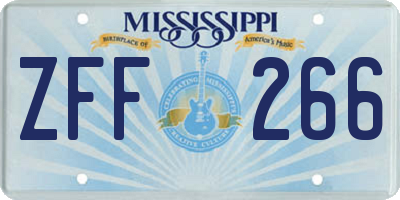 MS license plate ZFF266