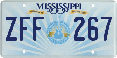 MS license plate ZFF267