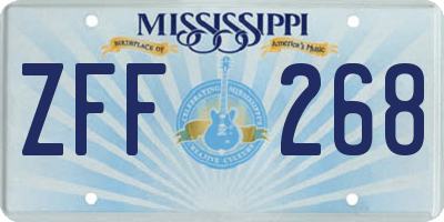 MS license plate ZFF268