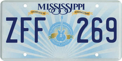 MS license plate ZFF269