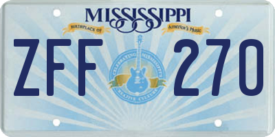 MS license plate ZFF270