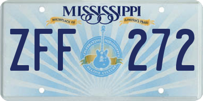 MS license plate ZFF272