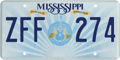 MS license plate ZFF274